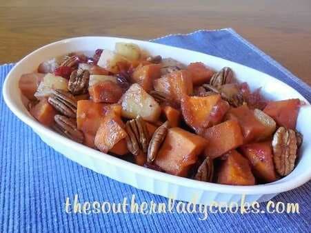 Crock Pot Sweet Potatoes Pineapple and Cranberries