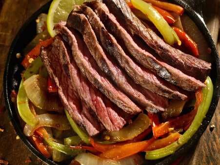 Pepper Steaks With Red And Green Peppers