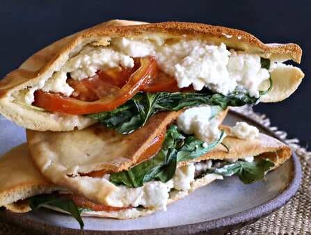 Pita Grilled Cheese With Spinach And Feta