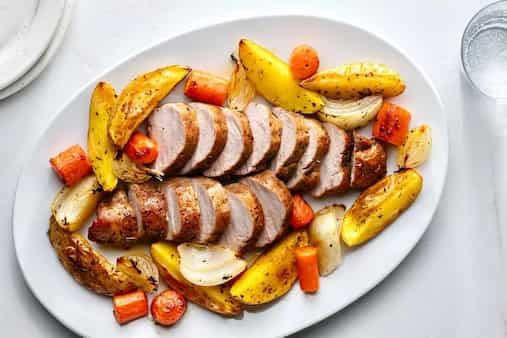 Roasted Pork Tenderloin And Vegetables