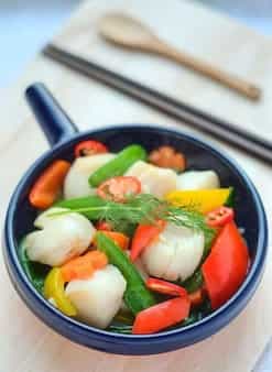 Sixi Scallop-Chinese Stir-Fry Scallop With Vegetables