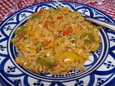 Spicy Moroccan Rice With Tomatoes And Peppers
