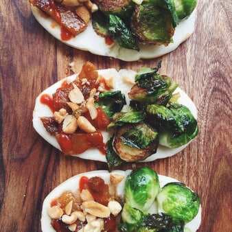 Steamed Buns With Honey Sriracha Brussels Sprouts + Crispy Pork Belly