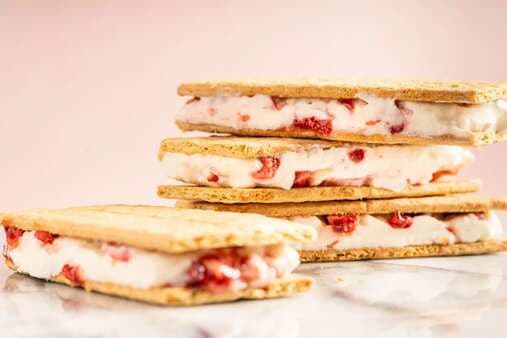 Strawberry Cheesecake Ice Cream Sandwiches