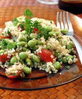 Gourmet Vegetarian Tabbouleh Salad With Edamame And Feta Cheese