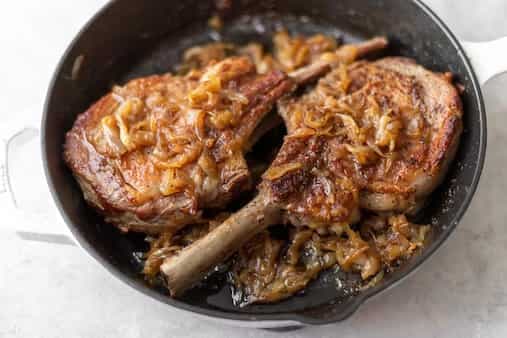 Veal Steaks With Caramelized Onions
