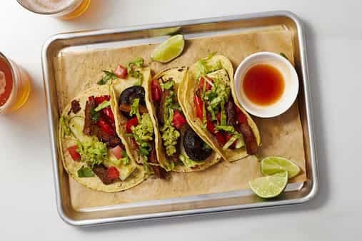 Vegan Seitan Tacos With Roasted Vegetables