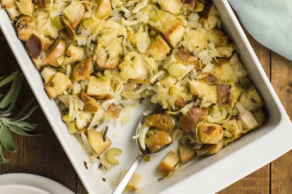 Apple And Fennel Challah Stuffing