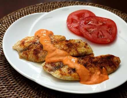 Baked Tilapia With Roasted Red Pepper Mayonnaise