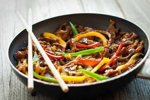 Beef And Peppers In Black Bean Sauce