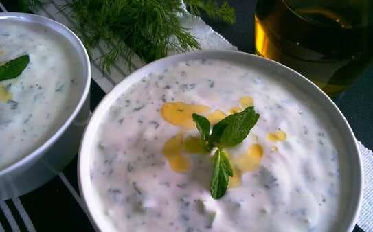 Turkish Yogurt With Cucumbers And Herbs