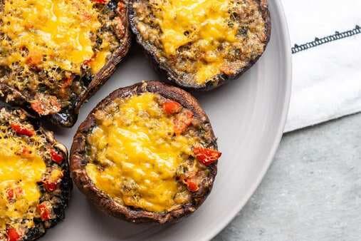 Grilled Herb And Cheese Stuffed Mushrooms