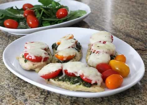 Baked Chicken With Pesto Tomatoes And Mozzarella