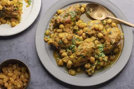 Moroccan Chicken Tagine With Chickpeas And Raisins