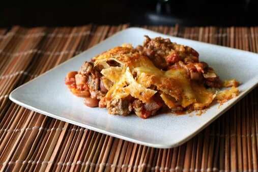Chili Nacho Casserole With Ground Beef And Beans