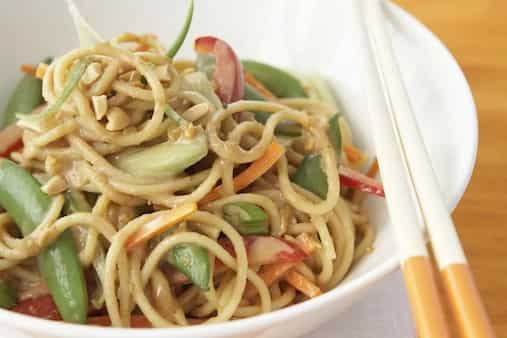 Chinese Noodles In Peanut Sauce