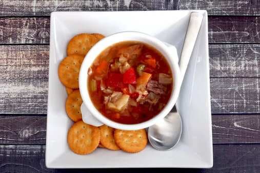 Crock Pot Beef And Cabbage Soup With Tomatoes