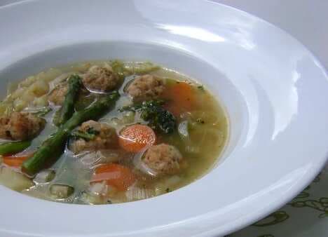 Traditional Dutch Vegetable Soup With Veal Meatballs
