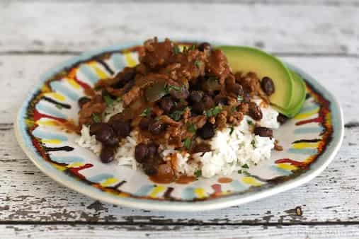 Beef And Black Beans With Rice