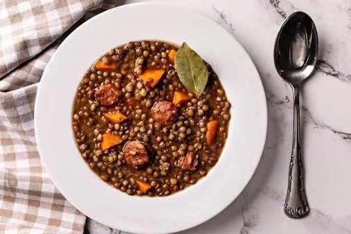 Herbed Lentils With Italian Sausage