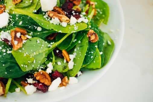 Spinach Cranberry Salad with Creamy Citrus Dressing