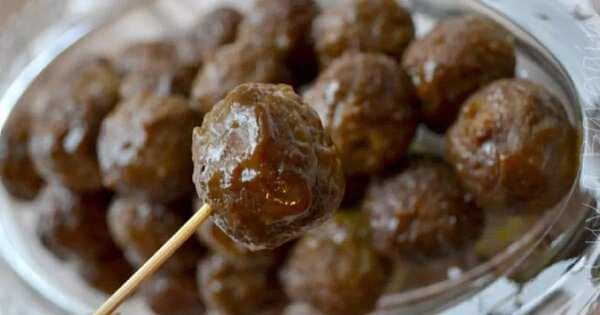 Slow Cooker Grape Jelly and Mustard Meatballs