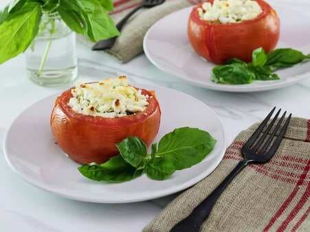 Quinoa Stuffed Tomatoes With Pesto And Goat Cheese