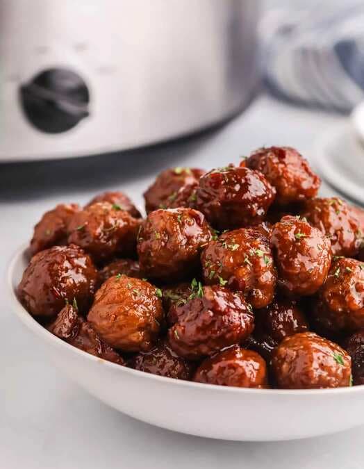 Sweet & Spicy Slow Cooker Meatballs