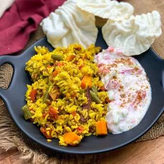 Green Moong Dal Pulao With Vegetables