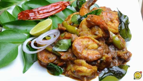Spicy Tangy Prawns Kerala Style