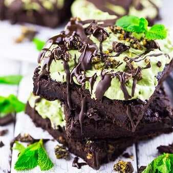 Protein Brownies with Mint Topping Vegan & Gluten Free