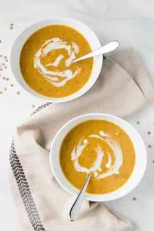 Vegan Curried Cauliflower Soup With Lentils