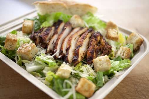 Healthy Chicken Caesar Salad With Homemade Dressing
