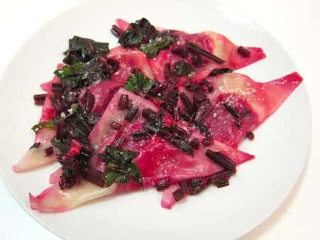 Red Beet And Goat Cheese Ravioli