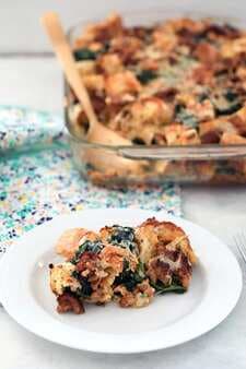 Spinach Sausage and Cheese Strata
