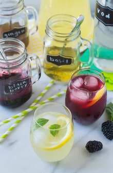 Lemonade Bar With Basil, Blackberry, And Ginger Simple Syrup