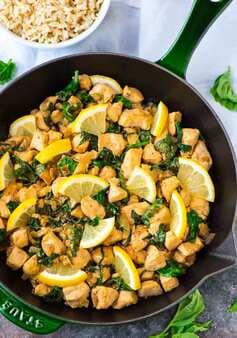 Basil Chicken With Lemon And Spinach