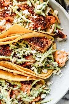Salmon Tacos With Slaw 