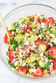 Strawberry Farro Salad With Avocado 