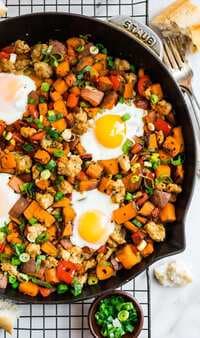Sweet Potato Hash With Sausage And Bell Peppers