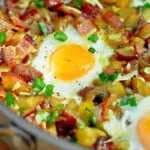 Bacon Egg Potato and Cheese One Pan Breakfast Skillet