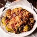 Brussels Sprouts and Bacon Gratin with Gruyere Cheese