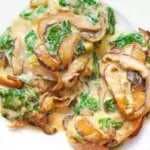Chicken with Spinach and Mushrooms In Creamy Parmesan Sauce