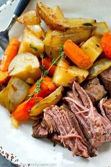 Balsamic Pot Roast with Caramelized Onions & Potatoes