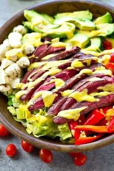 California Avocado Steak Salad with Mango Vinaigrette