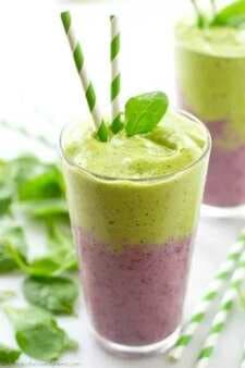 Layered Mixed Berry Green Power Smoothie