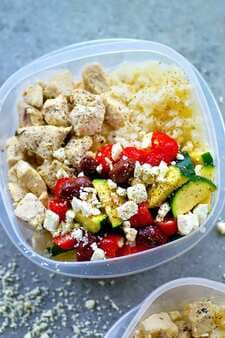 Meal Prep Greek Chicken Cauliflower Rice Bowls