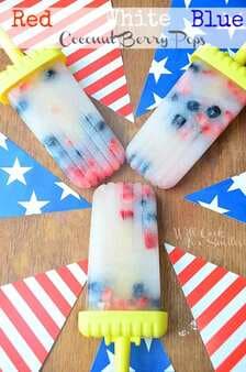 July 4th Coconut Berry Popsicles