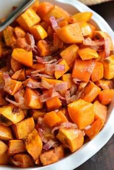 Maple Bacon Roasted Sweet Potatoes