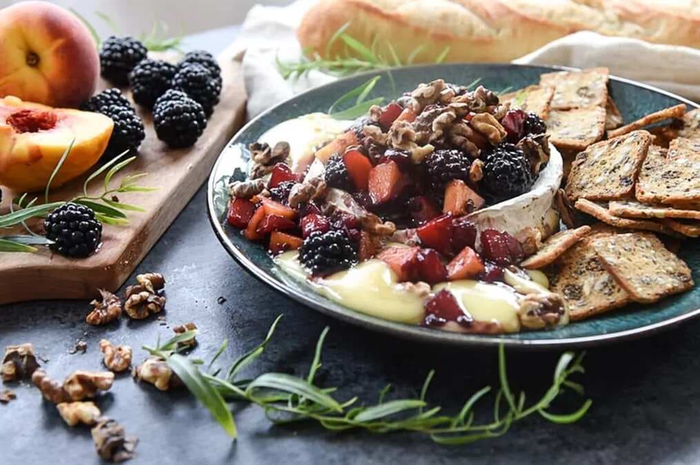 Brie With Fruit And Toasted Walnuts